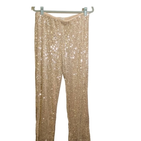 Nine West Silver Sequin Wide Leg Pants - Picture 3 of 10